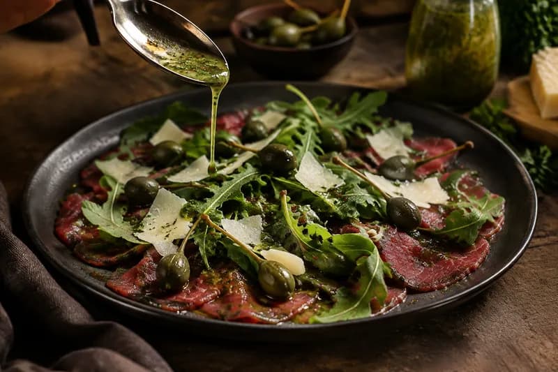 Mit Vinaigrette servieren