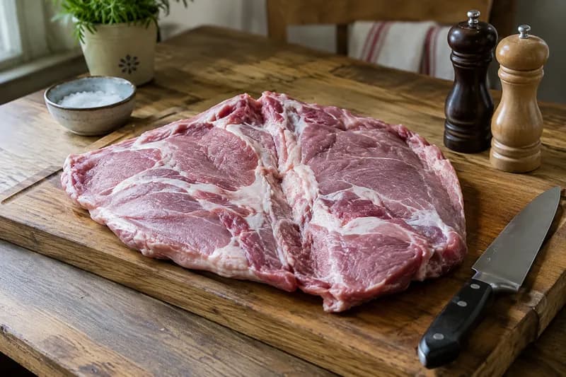 Braten aufklappen und würzen