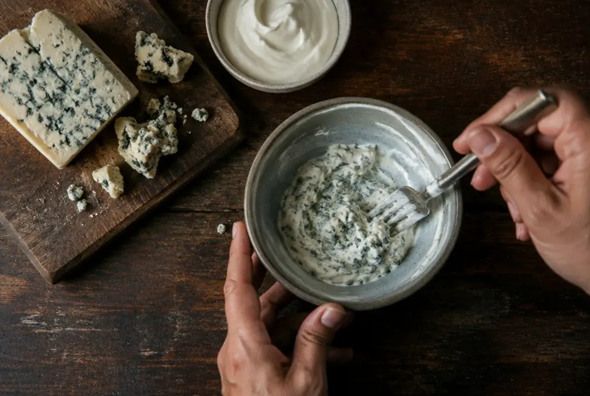 Bluecheese-Dip anrühren