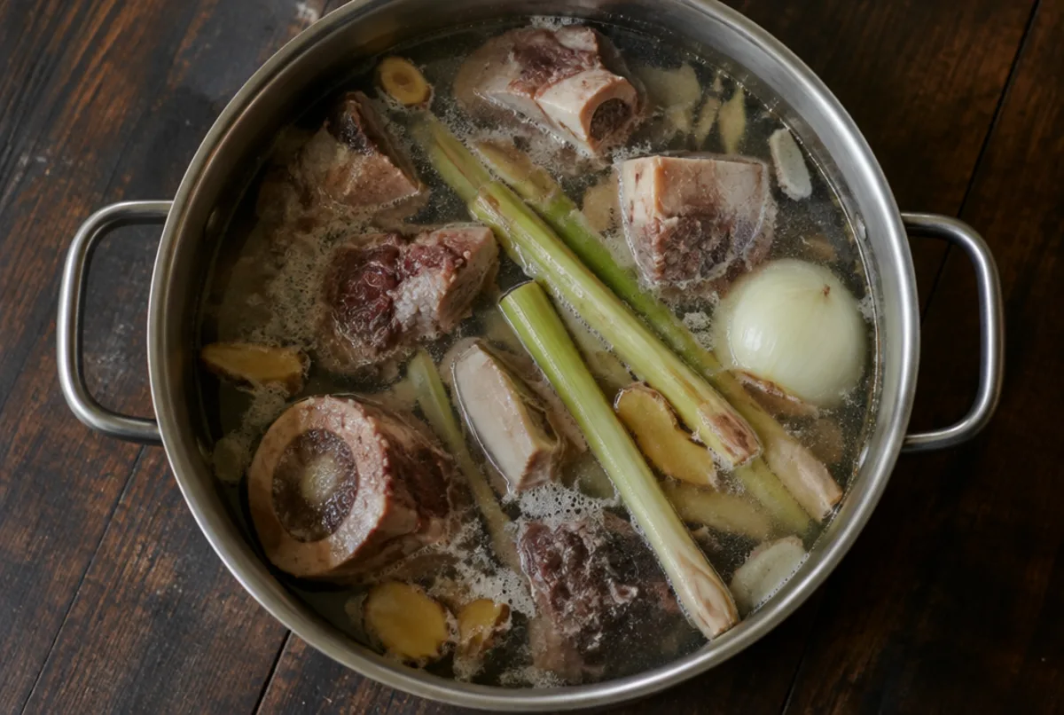 Brühe mit Zitronengras ansetzen