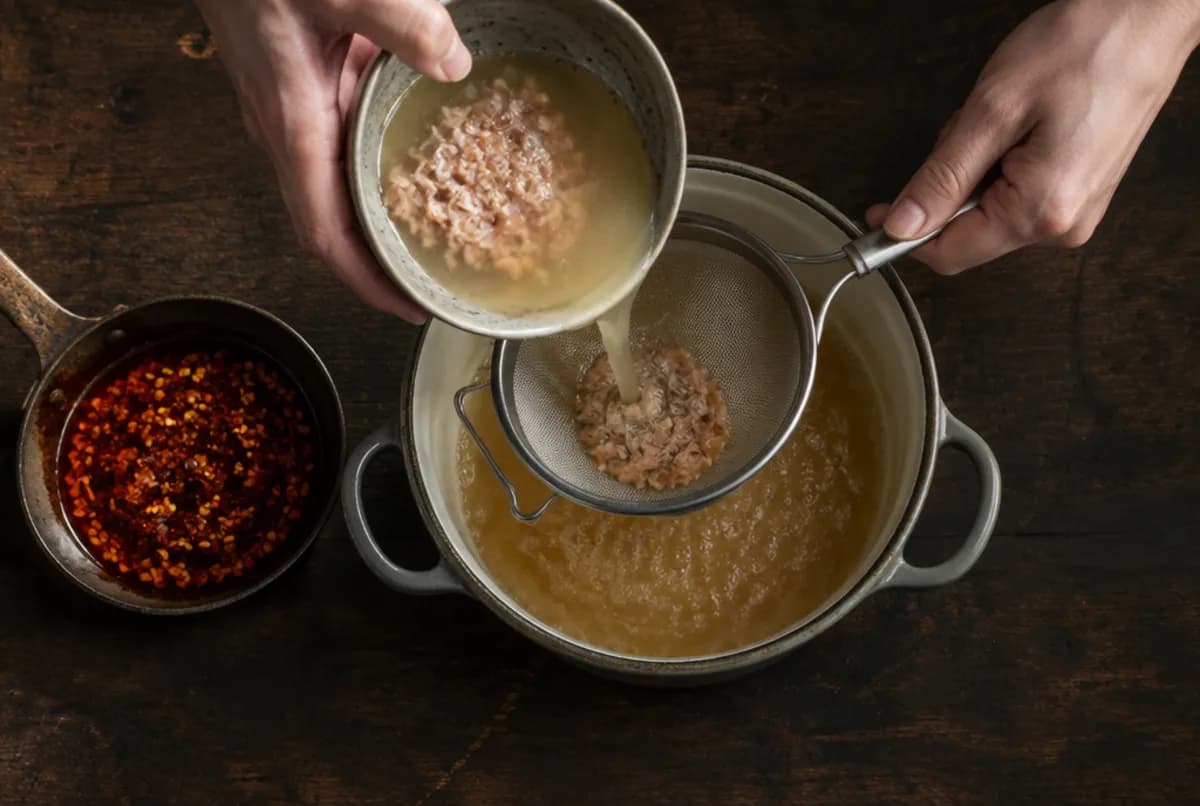 Shrimp-Paste und Annatto-Öl