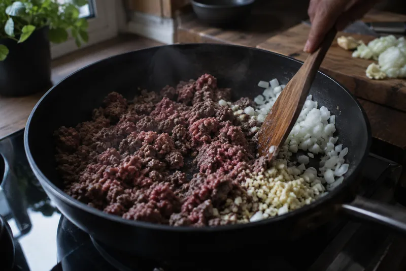 Hackfleisch anbraten
