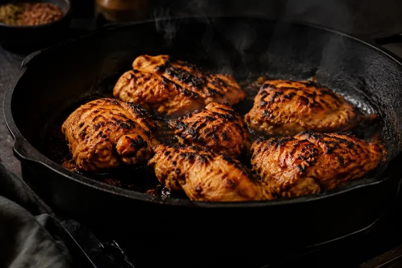 Poulet scharf anbraten