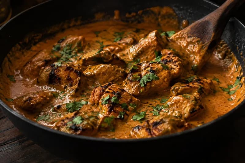 Poulet in der Sauce ziehen lassen