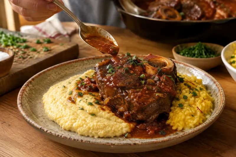 Polenta kochen und anrichten
