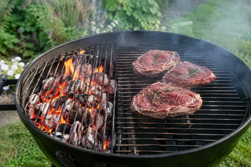 Salzen und Grill vorbereiten