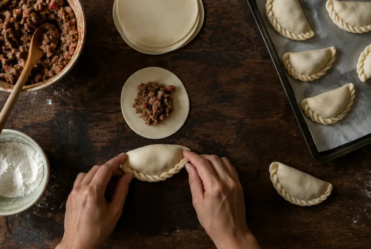 Empanadas füllen und falten