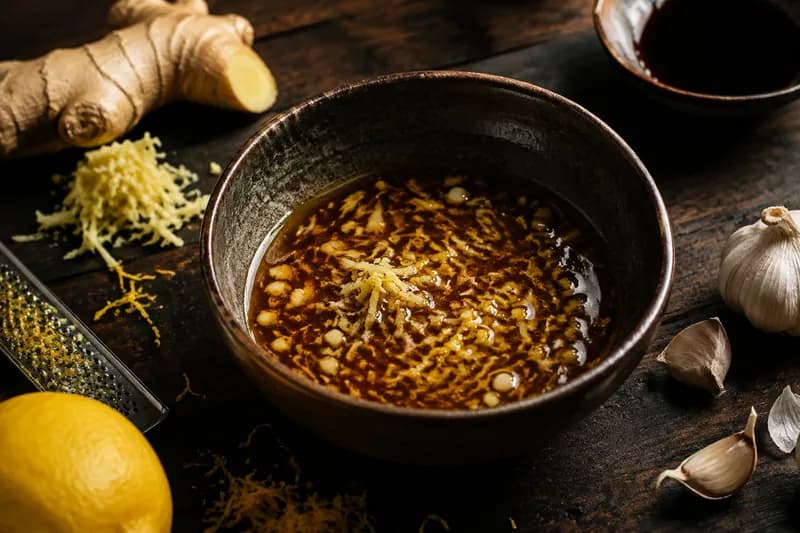 Ingwer-Honig-Marinade mischen