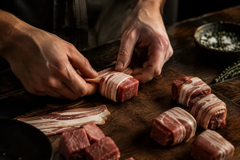 Filet schneiden und wickeln