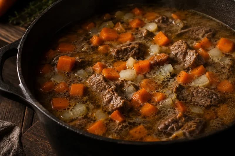 Kartoffeln und Bohnen zugeben