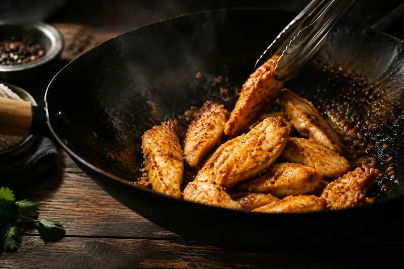 Poulet scharf anbraten