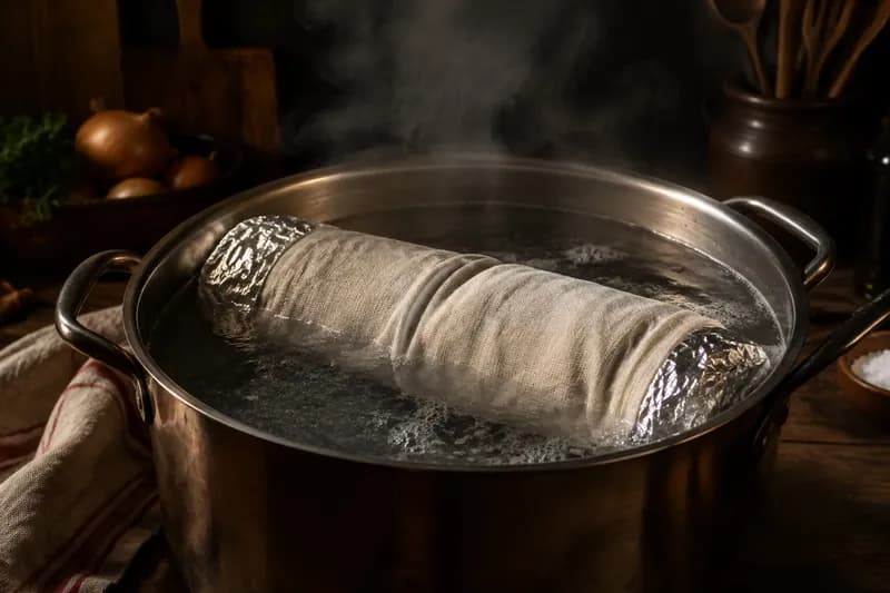Knödel rollen und kochen