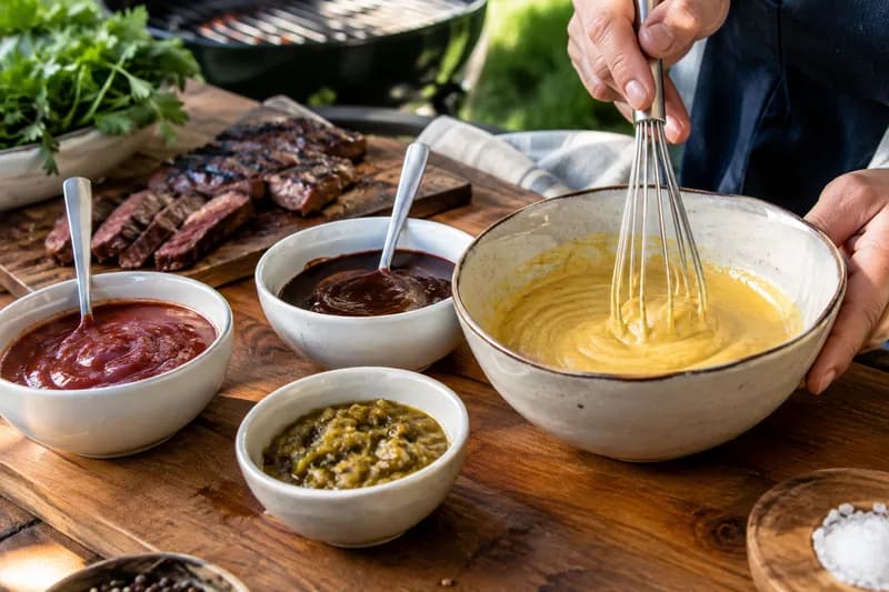 Pfeffersauce kochen und Steak grillieren