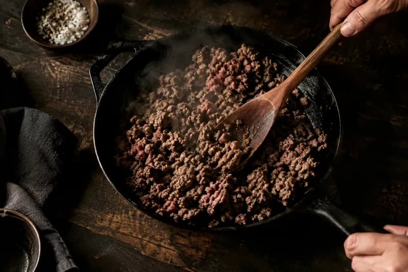 Hackfleisch anbraten