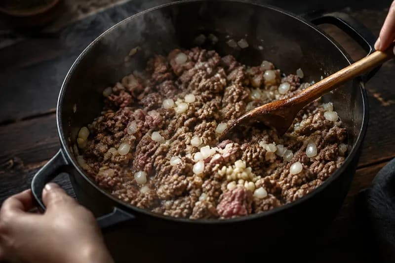 Hackfleisch anbraten