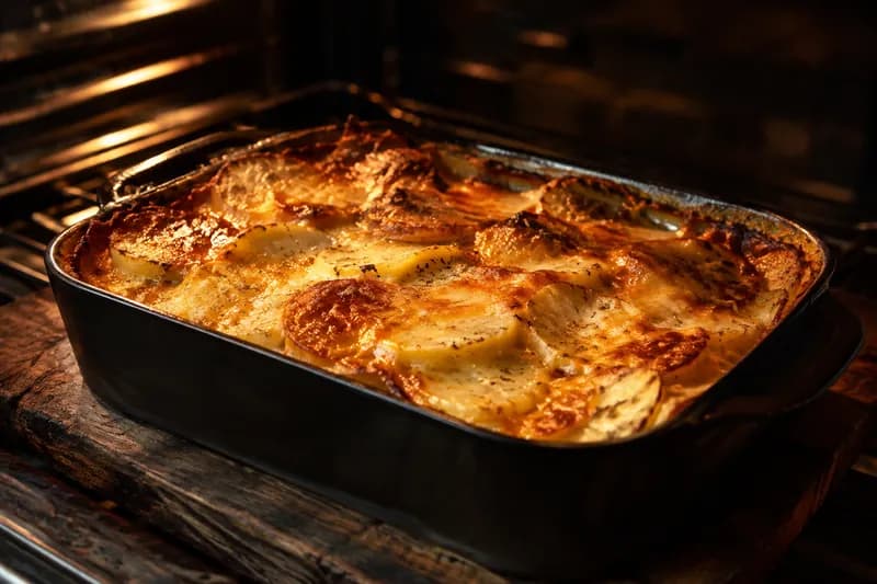 Gratin in den Ofen schieben
