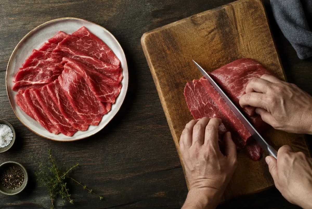 Fleisch dünn schneiden