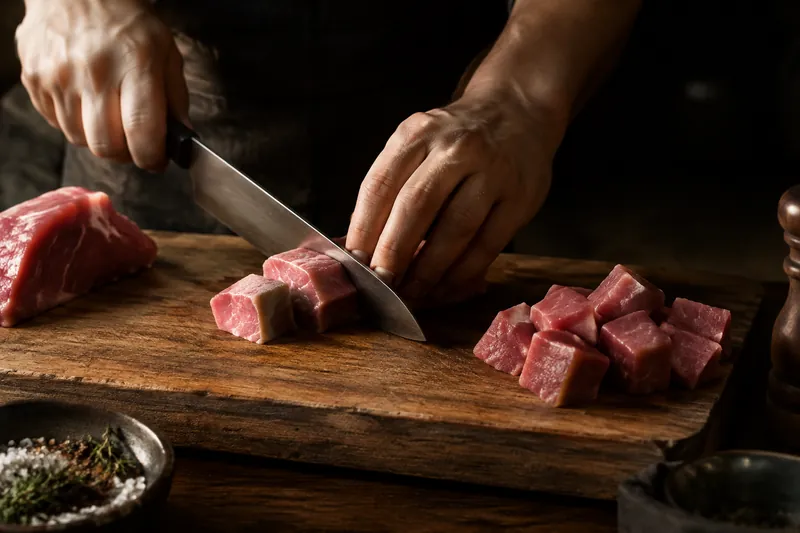 Fleisch würfeln
