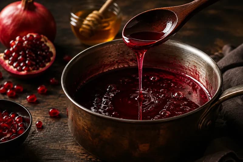 Granatapfel-Honig-Sauce kochen