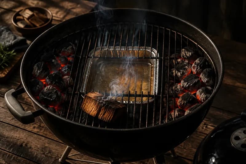 Grill für indirektes Garen einrichten