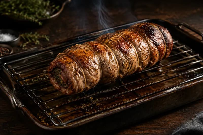 Rollbraten indirekt garen