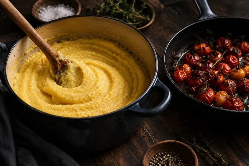 Tomatenpolenta kochen