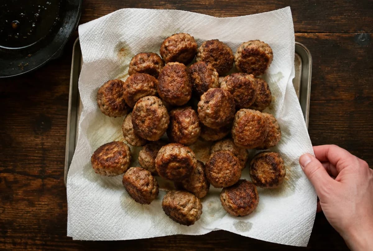 Abtropfen und warm halten
