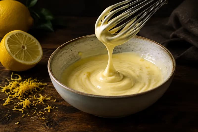 Zitronenmayonnaise rühren