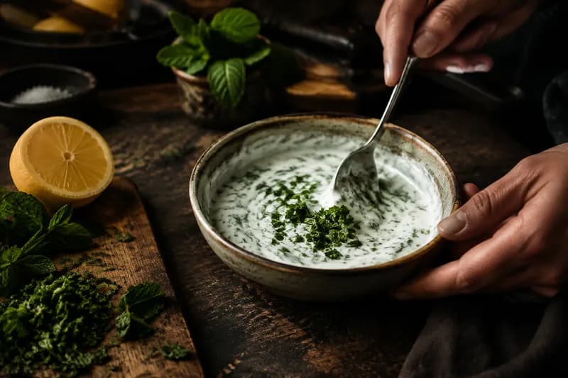 Joghurt-Minze-Sauce machen