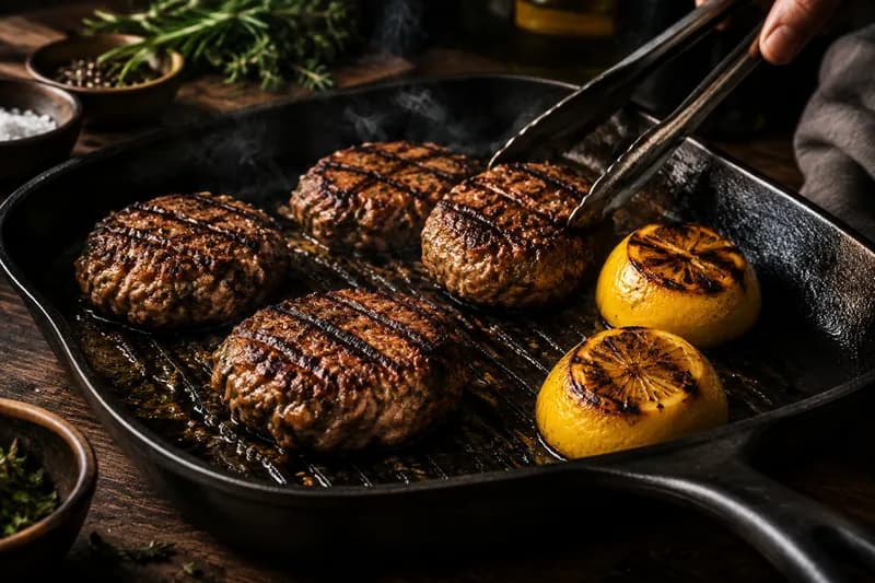 Braten und Zitrone grillieren