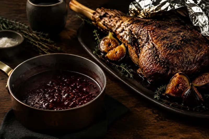 Bei 54 °C herausnehmen und Jus kochen