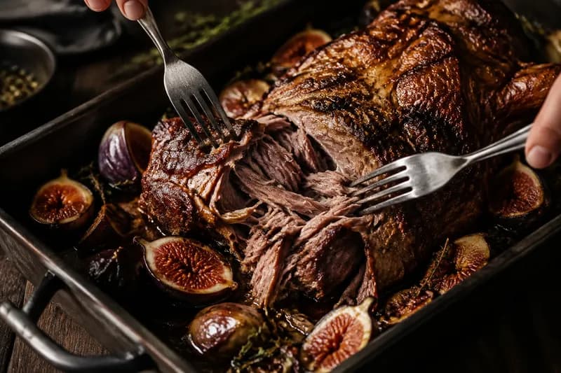 Feigen dazu und Jus kochen
