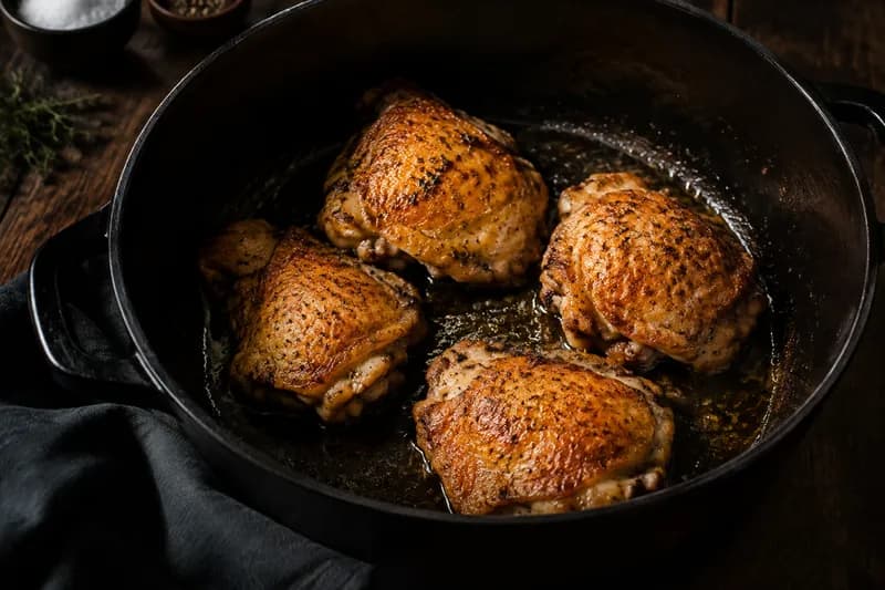 Pouletschenkel braun anbraten