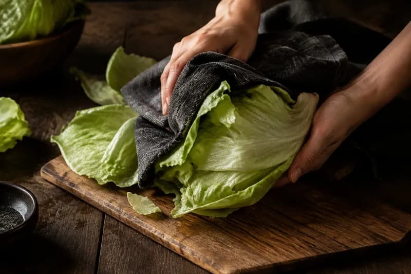 Salat-Blätter vorbereiten
