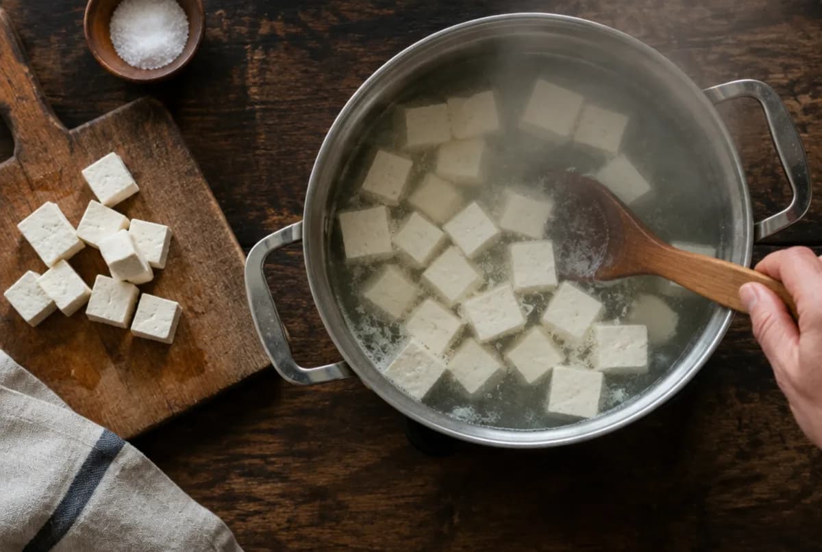 Tofu blanchieren