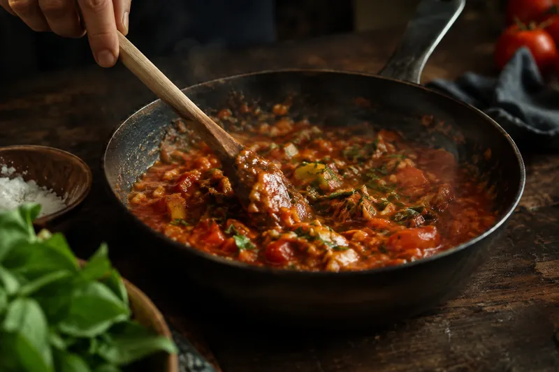 Tomaten und Gewürze