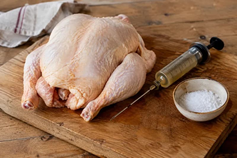 Poulet vorbereiten und einspritzen