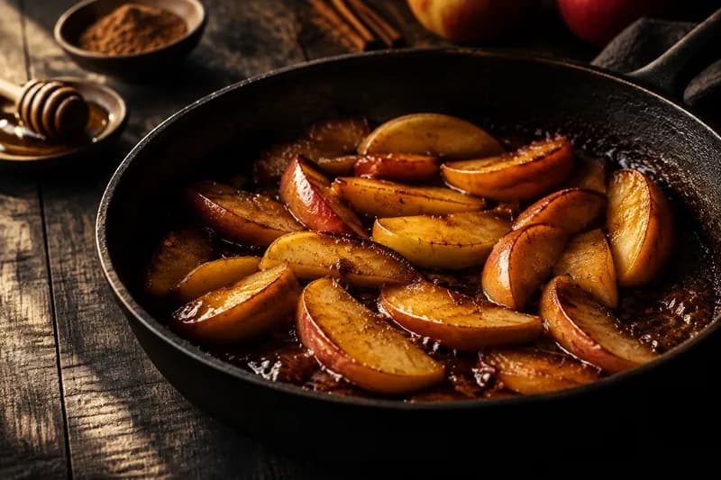 Äpfel karamellisieren