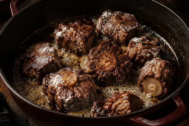 Schwanz mehlieren und anbraten