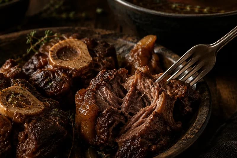 Fleisch lösen und Suppe binden