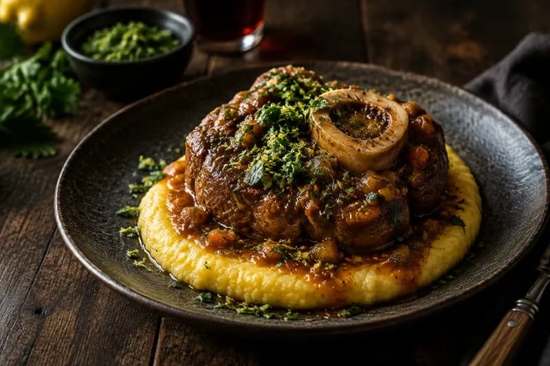 Mit Polenta anrichten