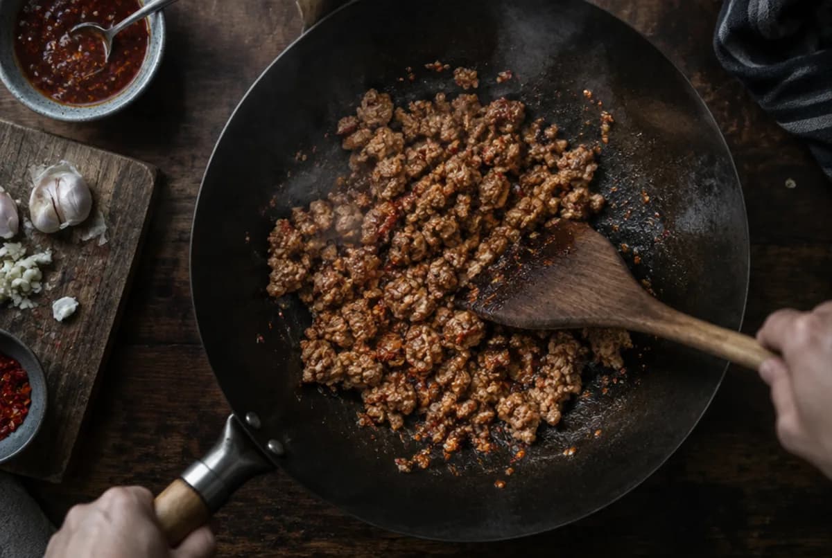 Hackfleisch scharf anbraten
