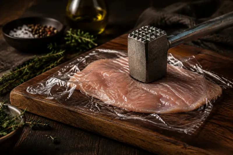 Brust plattieren und würzen