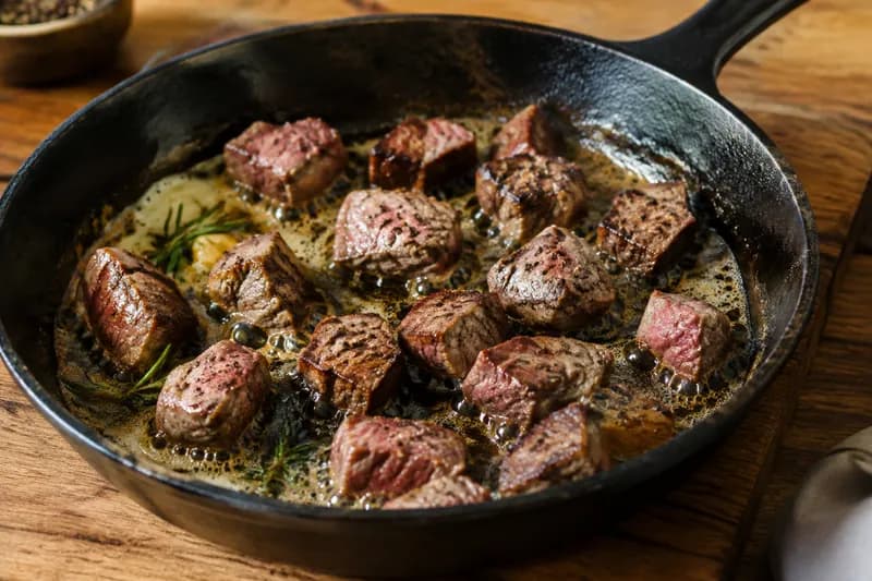 Filetwürfel anbraten