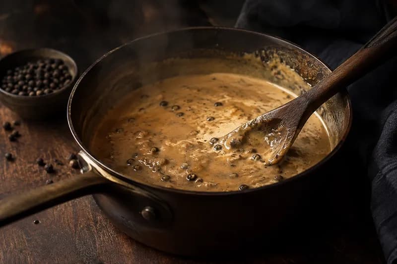 Mit Demi-Glace und Rahm einkochen