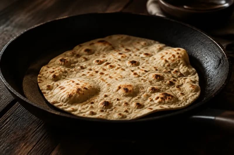 In der trockenen Pfanne backen