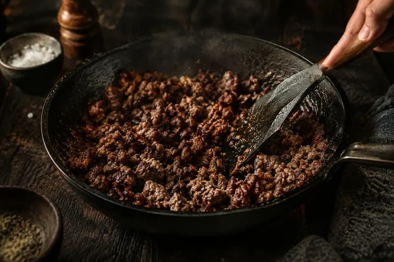 Hackfleisch anbraten