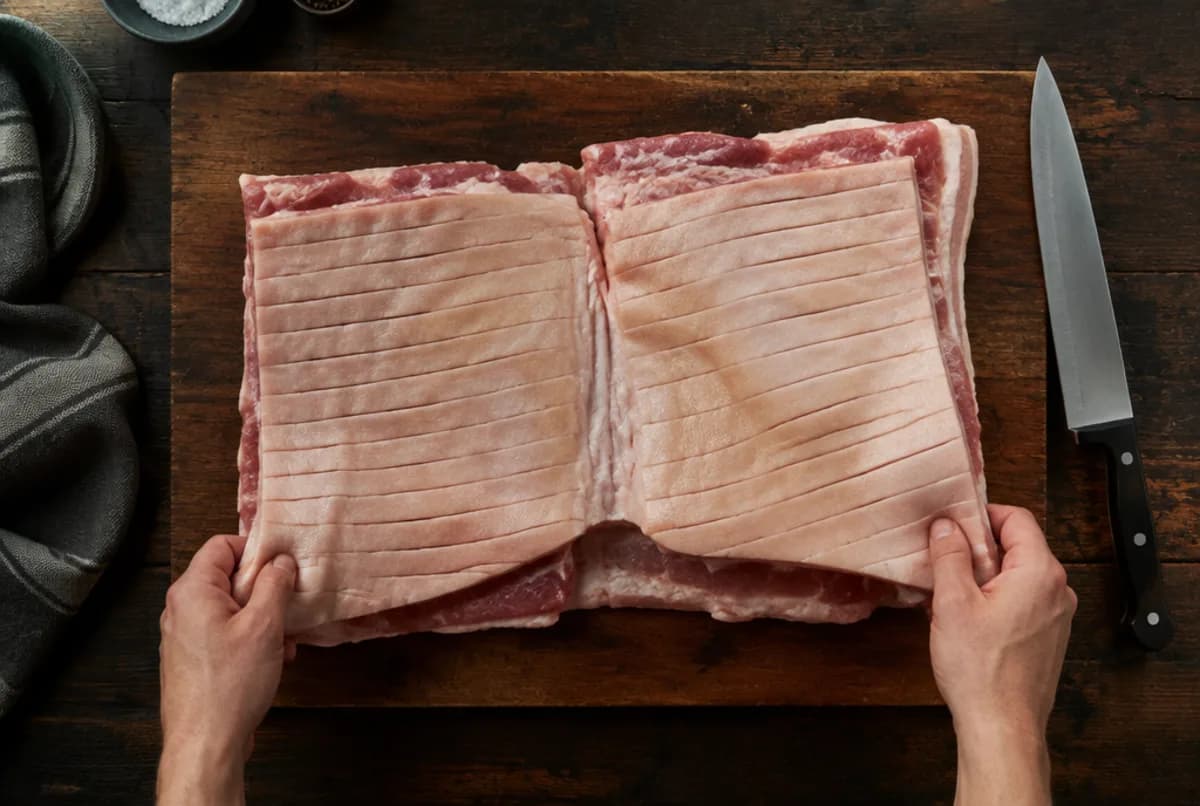 Bauch vorbereiten und einschneiden