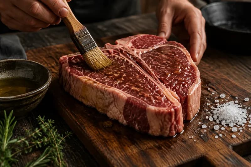 Steak temperieren und vorbereiten