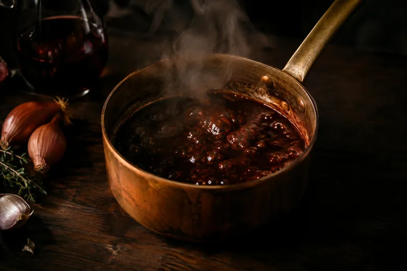 Mit Demi-Glace köcheln